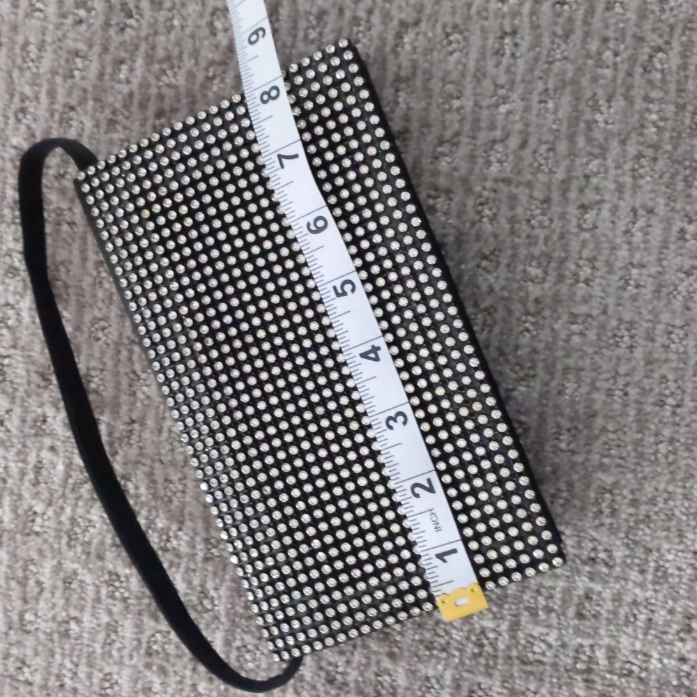 Black Rhinestone Mesh Evening Clutch - Picture 3 of 9